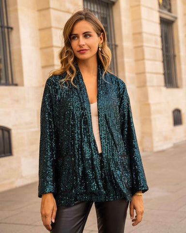 Veste sequins verte - JALIE