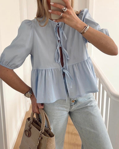 Blouse bleue - NOEUDS